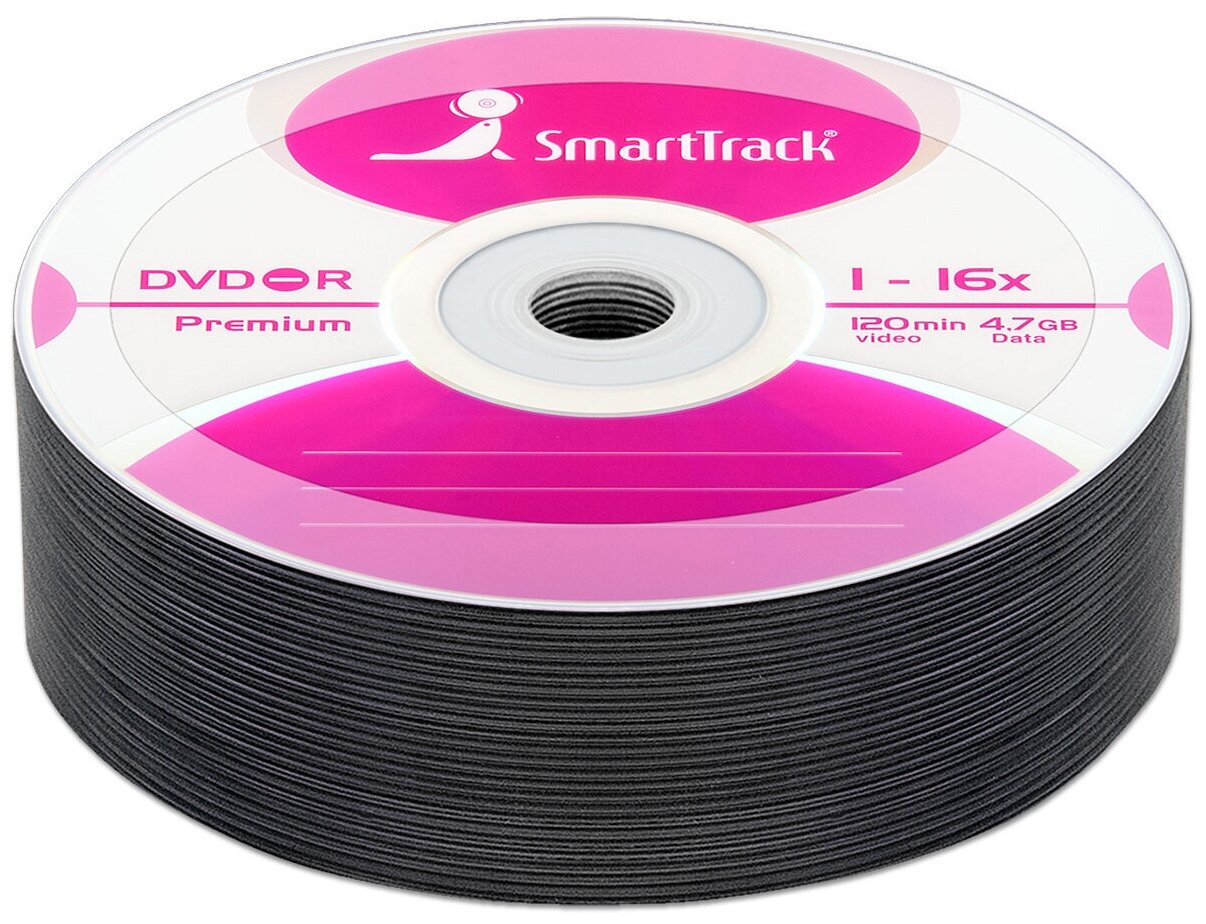 Диск DVD-R 4,7Gb 16x SmartTrack bulk, упаковка 25 шт.