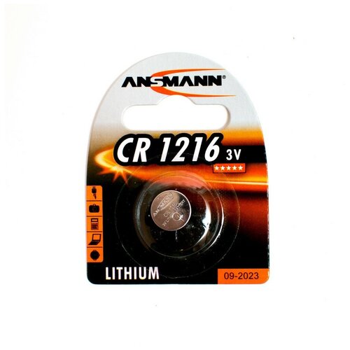 Батарейкa ANSMANN CR1216, 3 В BL1 батарейка lithium cr 2016 3 в 80 мач ansmann германия