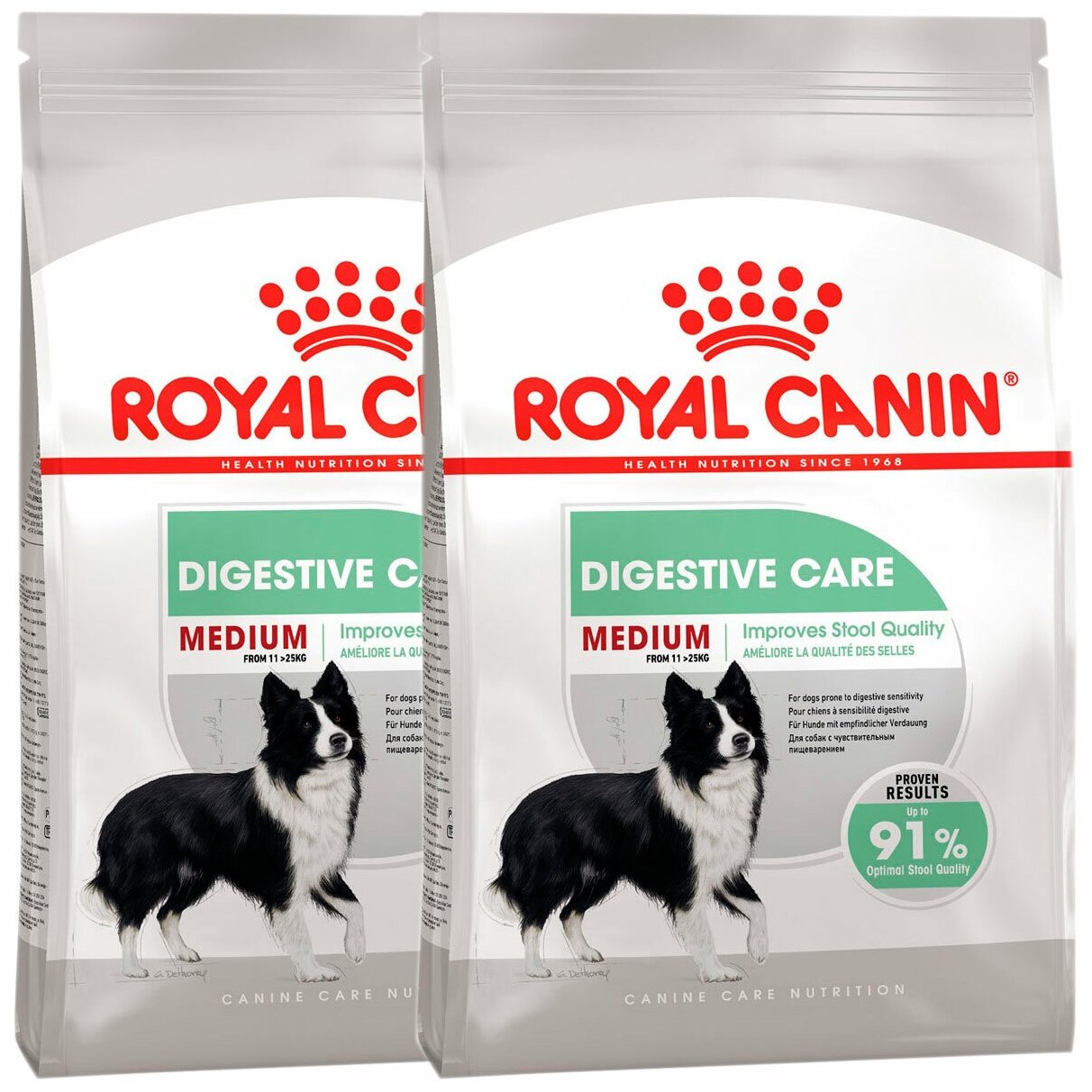 Сухой корм ROYAL CANIN MEDIUM DIGESTIVE CARE для взрослых собак средних пород для поддержания здоровья пищеварительной системы (3 + 3 кг)