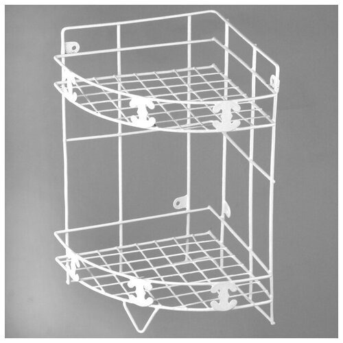Полка угловая 2-х ярусная Доляна, 20?20?33 см, цвет белый Доляна .