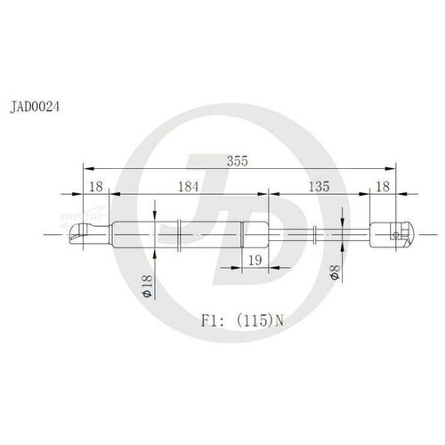 JUST DRIVE JAD0024 газовый упор JD JUST DRIVE