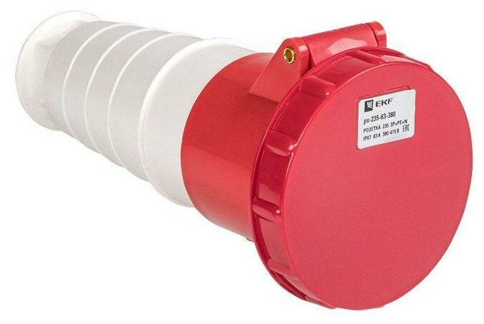 фото Розетка кабельная 63А 380В 3P+РЕ+N IP67 (235) EKF ps-235-63-380