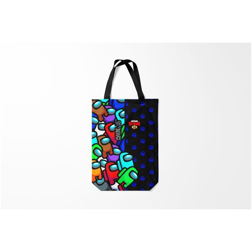 фото Сумка-шоппер / 31х42 см / геймерам / разные игры among us brawl stars burnettie