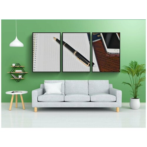 фото Набор модулных постеров для интерьера "блокнот, монблан, примечания" 60x90 см. в тубусе, без рамки lotsprints