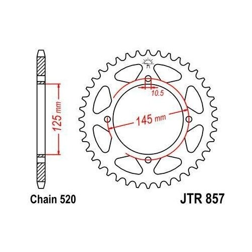 Звезда JT ведомая JTR857.47 47 зубьев