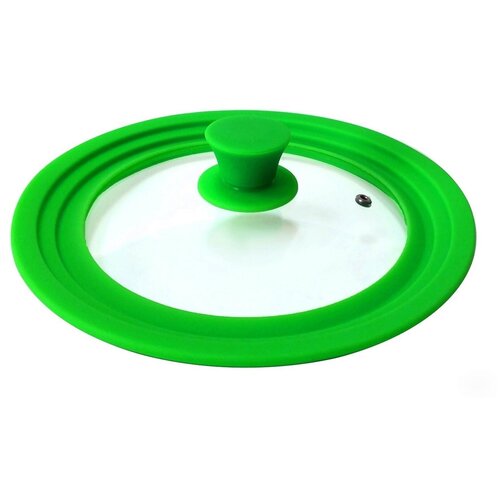 Крышка BUTA SG4-222426 с силиконовым ободом, для сковороды и кастрюли, универсальная. 3 размера (22-24-26 см). Цвет: зелёный