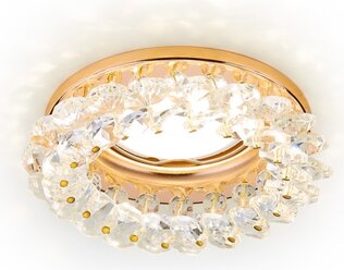 Светильник Ambrella light K206 CL/G золото/прозрачный, GU5.3, 50 Вт, цвет арматуры: золотой, цвет плафона: бесцветный