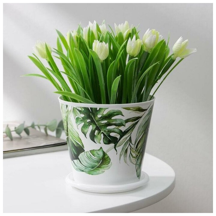 фото Горшок для цветов Доляна «Кариота», 800 мл, цвет белый