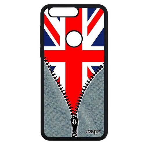 фото Красивый чехол для // honor 8 // "флаг английский на молнии" стиль патриот, utaupia, серый