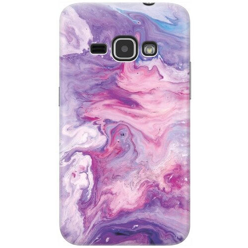 Ультратонкий силиконовый чехол-накладка для Samsung Galaxy J1 (2016) с принтом Purple Marble