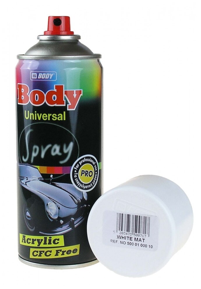 Аэрозольная краска HB BODY Universal Paint , белая матовая, 400 мл