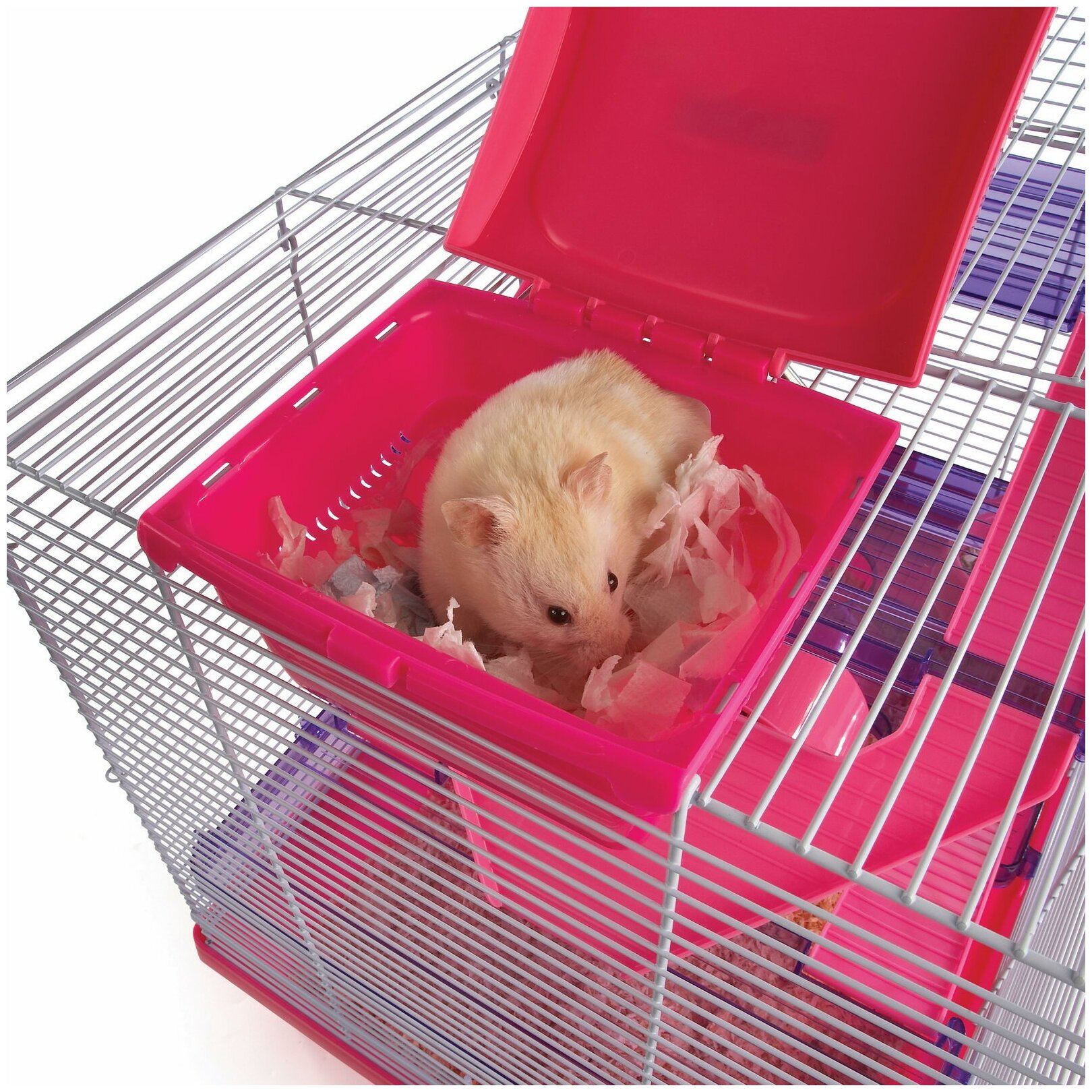 Клетка для мелких грызунов Rosewood " Пико XL", розовая, 50х36х47см (Великобритания) - фотография № 2
