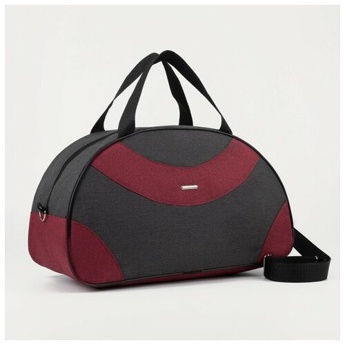 фото Сумка спортивная, отдел на молнии, длинный ремень, цвет чёрный/красный tl
