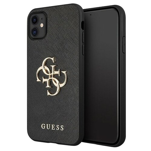 фото Guess чехол guess pu saffiano 4g big metal logo hard для iphone 11, черный