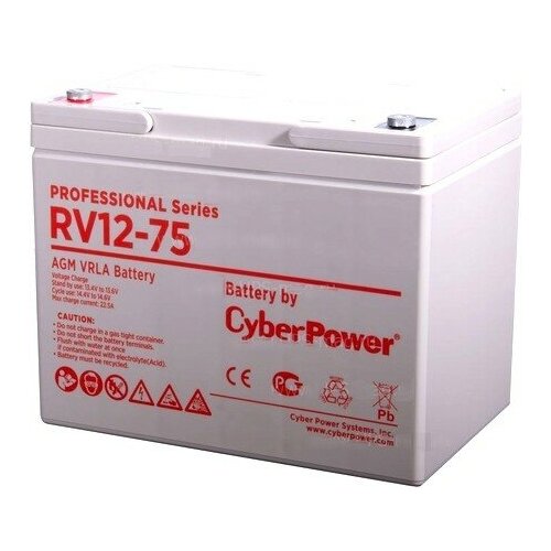 фото Аккумуляторная батарея cyberpower 12v75ah (rv 12-75)