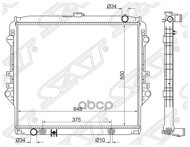 Радиатор Toyota Fortuner/Hilux 2tr-Fe 15- Sat арт. TY0018-1