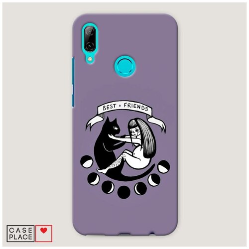 фото Пластиковый чехол "лунный кот и девушка" на huawei p smart 2019 / хуавей п смарт 2019 case place