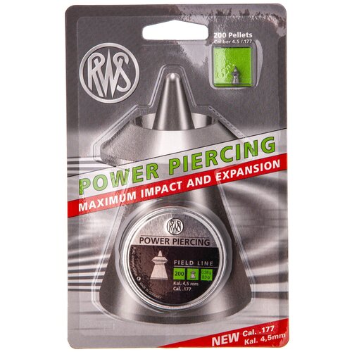 пули rws super field 4 5 мм 0 54 грамм 500 штук Пули RWS Power Piercing 4,5 мм, 0,58 грамм, 200 штук