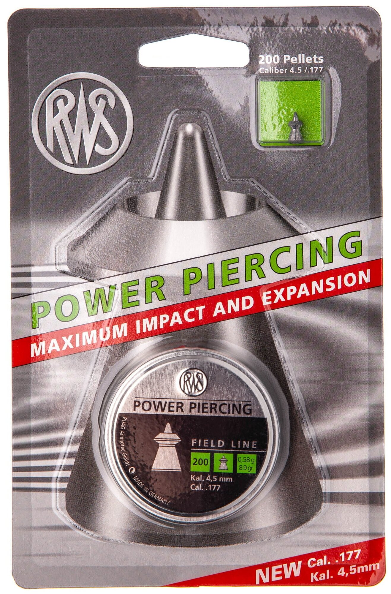 Пули RWS Power Piercing 4,5 мм, 0,58 грамм, 200 штук