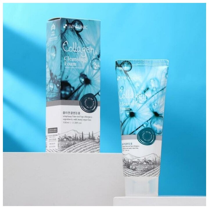 3W CLINIC Пенка для лица с коллагеном 3W CLINIC Collagen Cleansing Foam, укрепляющая, 100 мл