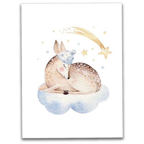 Картина на холсте LOFTime 30х40 олененок сплюшка К-024-3040