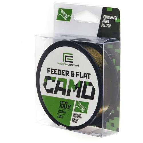 фото Леска тонущая монофильная feeder concept feeder and flat camo 150м, 0.30