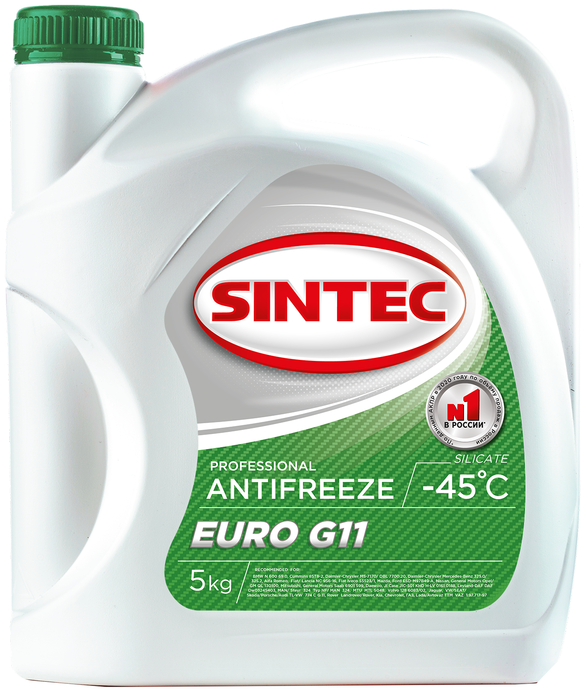 SINTEC 990556 Антифриз Sintec Euro зеленый G11 (-45) 5 кг