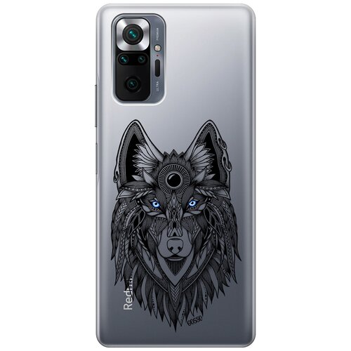 Ультратонкий силиконовый чехол-накладка Transparent для Xiaomi Redmi Note 10 Pro с 3D принтом Grand Wolf ультратонкий силиконовый чехол накладка для xiaomi redmi 8 с 3d принтом grand wolf