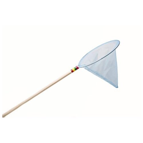 Сачок детский большой для ловли бабочек с деревянной ручкой, синий