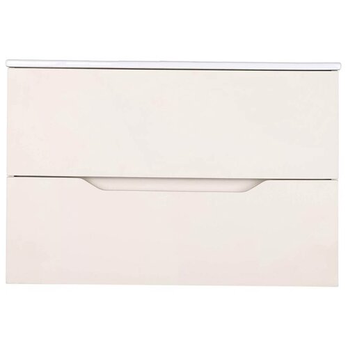 фото Orange line li-80tua+ra тумба подвесная c раковиной, айвари (кремовый матовый)