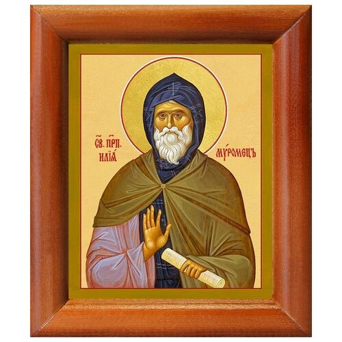 Преподобный Илия Муромец, Печерский, икона в рамке 8*9,5 см