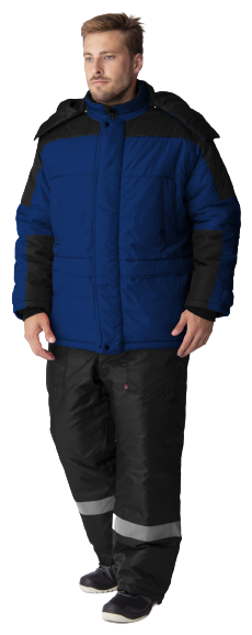Куртка зимняя Европа (тк. Дюспо) т. синий/черный (56-58; 182-188)