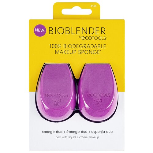 биоразлагаемый спонж для макияжа ecotools bioblender makeup sponge 1 шт Набор биоразлагаемых спонжей для макияжа EcoTools Bioblender Makeup Sponge Duo