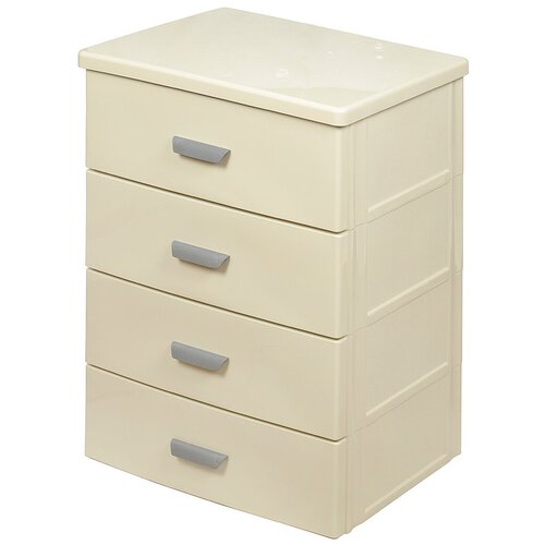 Комод 4 ящика, Классика, 57х42.5х83 см, бежевый, Элластик-Пласт