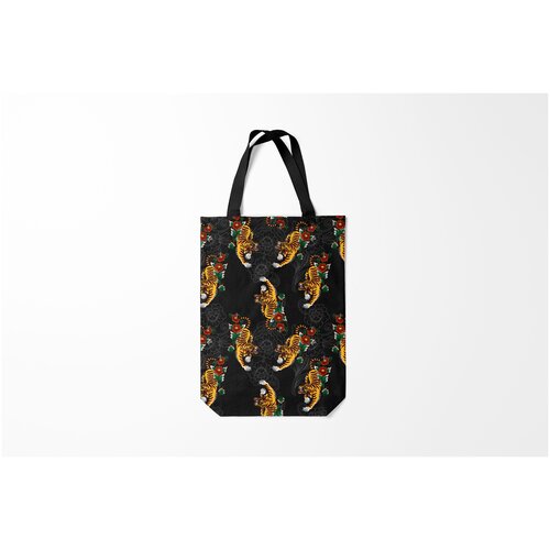 фото Сумка-шоппер / 31х42 см / популярные иллюстрации / животные японский стиль тигры burnettie