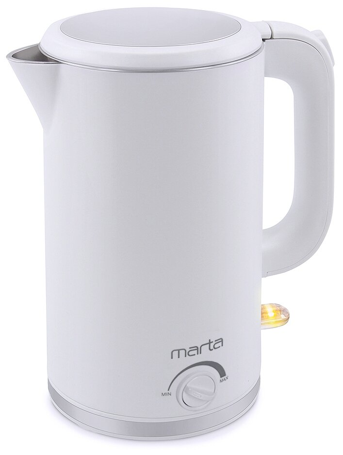MARTA MT-4557 белый жемчуг чайник металлический