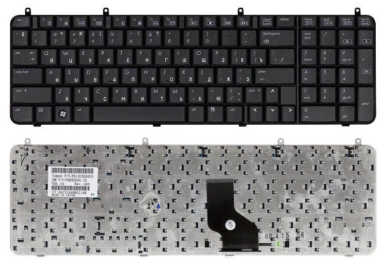 Клавиатура для ноутбука HP Compaq pk1303d0100 русская черная 1840₽