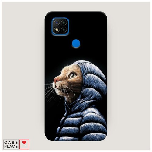 фото Чехол пластиковый xiaomi redmi 9c кот в капюшоне case place