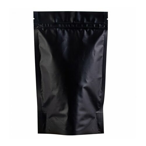 Пакет дой-пак 135x225(+40)мм, Металл/PET/бопп (черный-матовый), 50шт