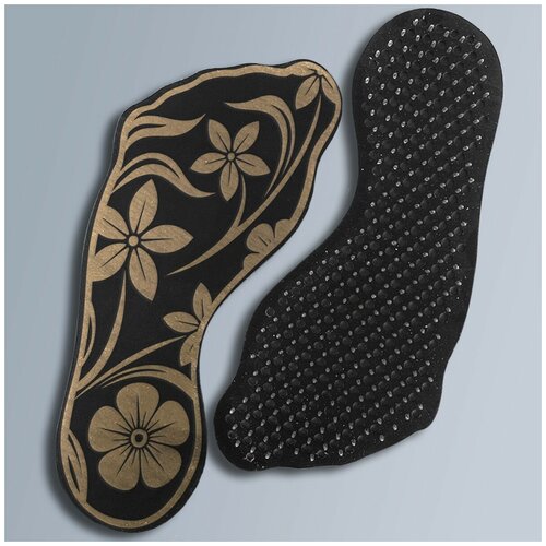 фото Доска с гвоздями садху для йоги / форма стопы (ноги) / растительный паттерн - 3583 чакра