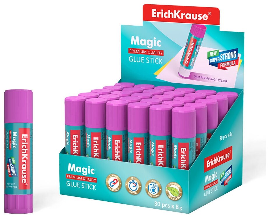 Клей-карандаш ErichKrause® Magic, 8г, 10шт