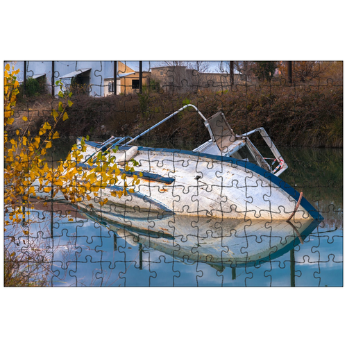 фото Магнитный пазл 27x18см."лодка, крушение, скручивание" на холодильник lotsprints