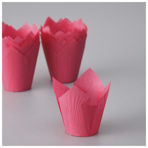 фото Форма бумажная "тюльпан", темно-розовый, 5 x 8 см, набор 180 шт. сима-ленд