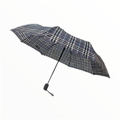 Зонт Unipro универсальный, полуавтомат, 3 сложения, сиреневая клетка