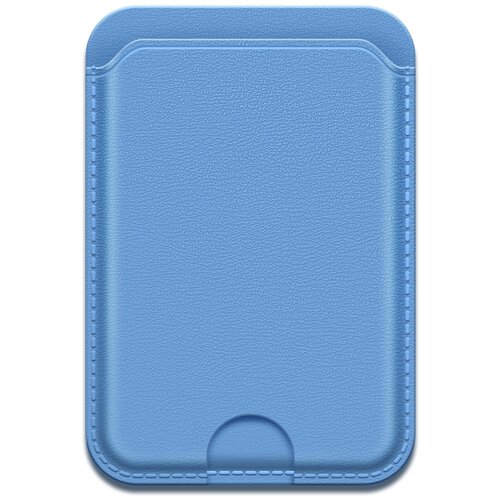 фото Кармашек cardholder magsafe с креплением на магнит и поддержкой беспроводной зарядки/для пластиковых карт, проездных (кардхолдер, чехол) синий miuko
