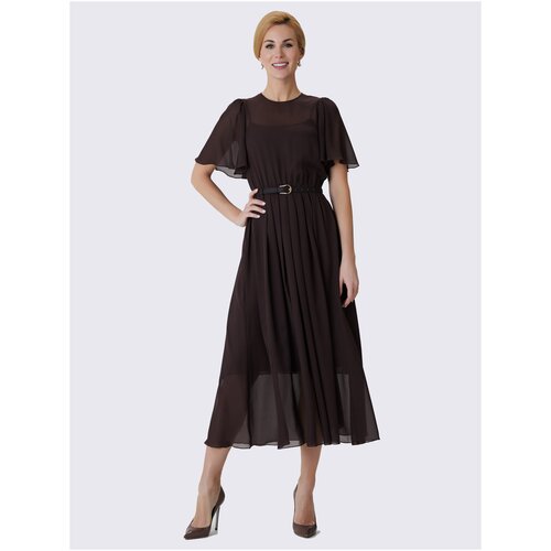 Платье Арт-Деко, размер 46, коричневый платье арт деко размер 46 коралловый