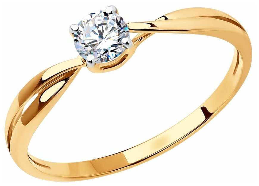 Кольцо помолвочное Diamant online, золото, 585 проба, фианит