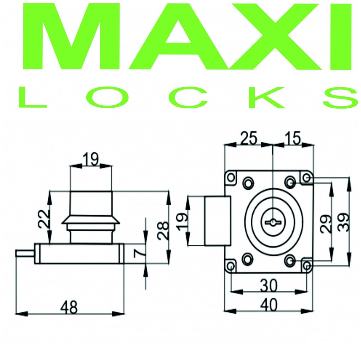 Замок мебельный MAXI Locks FL138-22P с планкой металлический ключ YZ Хром - фотография № 2