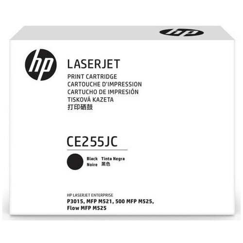 Тонер-картридж HP CE255JC, черный, для лазерного принтера, оригинал