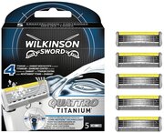 Wilkinson Sword / Schick / Quattro Titanium Core Motion / Сменные кассеты для станка Quattro, 5 шт.